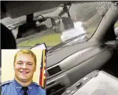  ??  ?? Georgia rookie cop Taylor Saulters (left) was fired after video (main photo) showed him plow into wanted man.