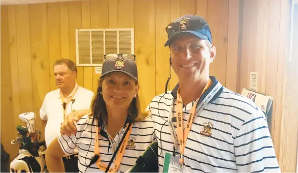  ?? CONTRIBUTE­D PHOTO ?? Chris Watts and his wife, Kim, have been volunteers at several USGA events the last three decades. The Lower Saucon Township residents will do so again at the 2022 U.S. Senior Open at Saucon Valley Country Club.