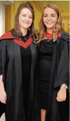  ??  ?? Two the better A Bachelor of Science, Adult Nursing, went to Lauren McCallum ( left) and Sarah Houston