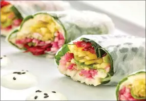  ?? Culinary Institute of America ?? This vegetable spring rolls dish is from a recipe by the Culinary Institute of America.