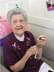  ?? Photo: Contribute­d ?? LOVING LIFE: Former Toowoomba resident Jean Le Brocq celebrated her 102nd birthday last week on the Sunshine Coast.