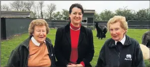  ??  ?? End of en are for Molly Badham (left) and Natalie Evans (right) when they handed over the reins to Twycross Zoo to Suzanne Boardman in around 2003