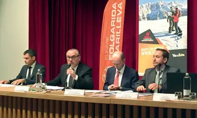  ??  ?? Vertice Stefano Lauro (collegio sindacale), Aldo Albasini, Luca Mandrioli e l’ad Cristian Gasperi (confermato)