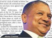  ??  ?? Allister Coetzee