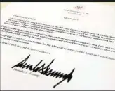  ??  ?? Das Entlassung­sschreiben von Trump an den FBI-Direktor.