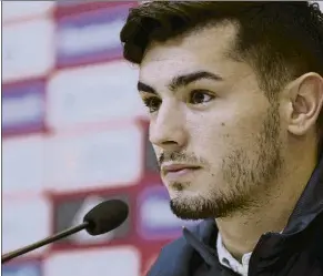  ?? FOTO: EFE ?? Brahim Díaz (22), durante la comparecen­cia ante la prensa ayer en Las Rozas