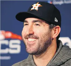  ?? CHARLES KRUPA/AP ?? Justin Verlander will get the ball for the defending World Series champion Houston Astros in Game 1 of the ALCS against the Boston Red Sox at Fenway Park Saturday. Chris Sale starts for the Red Sox.