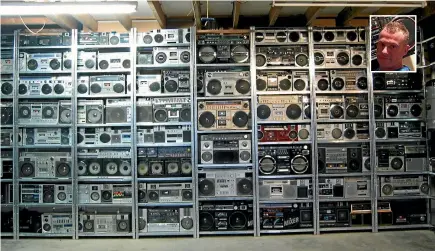  ?? PHOTOS: SUPPLIED ?? Craig Kenton, inset, has put his impressive boombox collection up for auction.