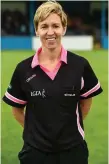  ??  ?? Angela Gallagher, referee for the All-Ireland Junior final.
