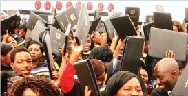  ??  ?? United College of Education graduates celebrate after receiving their diplomas in this file picture