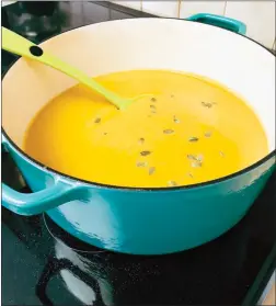  ?? JENNIFER SCHELL/Special to Okanagan Newspaper Group ?? Pictured is a bowl of coconut yam apple soup.