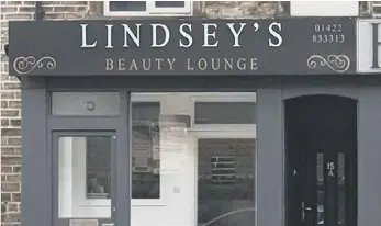  ??  ?? SALON: Lindsey’s Beauty Lounge, located on Burnley Road, Sowerby Bridge.