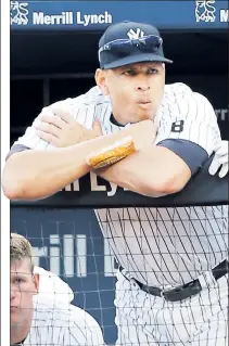  ??  ?? BENCHMAN: Alex Rodriguez and his massive contract, will be staying on the Yankees roster, according to GM Brian Cashman. NY Post: Charles Wenzelberg