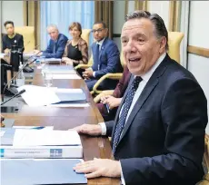  ?? JACQUES BOISSINOT/THE CANADIAN PRESS ?? Quebec Premier François Legault and his government are considerin­g a sale of bonds due in 2051.