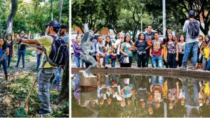  ??  ?? Las imágenes superiores muestran los recorridos por la ciudad. Abajo, Estefanía Aguirre durante la graduación como “callejeado­ra).
FOTOS SERGIO GONZÁLEZ (ARRIBA) Y JUAN ANTONIO SÁNCHEZ, ABAJO