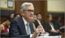  ?? KEVIN WOLF — THE ASSOCIATED PRESS ?? Federal Reserve Chairman Jerome Powell testifies before the House Financial Services Committee on June 23in Washington.