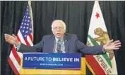  ?? Barbara Davidson Los Angeles Times ?? SANDERS’ staff did not have a ticketing system or a traffic mitigation plan for the event, city officials said.