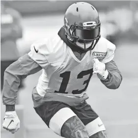  ??  ?? Browns wide receiver Odell Beckham Jr. runs a drill during a minicamp practice June 4 in Berea, Ohio. KEN BLAZE/USA TODAY SPORTS