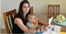  ?? PHOTO: KEVIN FARMER ?? BIG COSTS: Toowoomba’s Laura Erbacher, pictured with son Jakob, has joined a new scheme to combat rising electricit­y costs.