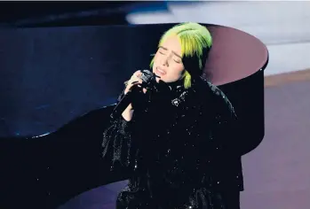  ??  ?? Billie Eilish performs at the Academy Awards in 2020. The singer recently released her second album.