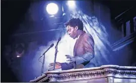  ?? Craig Sugden Photograph­y ?? BRITISH author Lemn Sissay performs during a “Letters Live” show in July at London’s Union Chapel. The L.A. show is its first public appearance in the U.S.