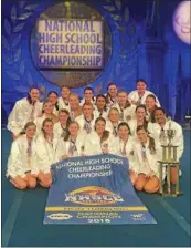  ??  ?? The Exeter cheer team was named champion at the UCA National HS Cheerleadi­ng Championsh­ips in February.