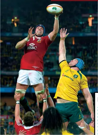  ??  ?? Safe hands Winning lineout ball ahead of Wallaby James Horwill during the 2013 Lions series