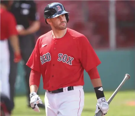  ?? NAncy LAnE / HErALd StAFF FiLE ?? ‘TERRIBLE’: Red Sox designated hitter J.D. Martinez acknowledg­ed he’s been struggling, said he didn’t want to talk about it and said he’s focusing on doing better every day, the same as always.