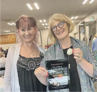  ?? ?? Donna Wells, left, with Jenny Cooper at the recent Rural Women regional conference in Tākaka, Golden Bay. “The seafood industry is different; it’s challengin­g, unique and character building ... More than anything, it’s a way of life,” says Wells.