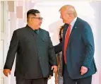  ?? — AFP ?? US President Donald Trump and North Korean leader Kim Jong Un at the summit.