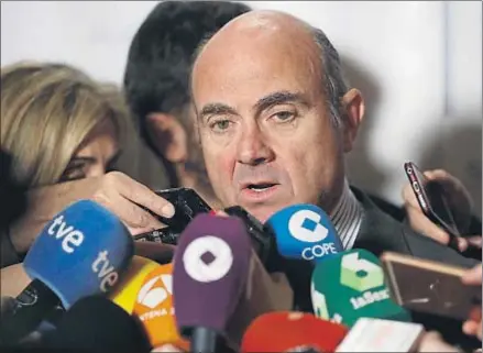  ?? JUAN CARLOS HIDALGO / EFE ?? Luis de Guindos, ministro de Economía, ayer en el Investor’s Day