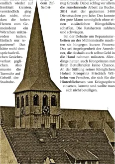  ?? FOTO: STADTARCHI­V ?? Die Uhr am Turm der Lambertusk­irche zeigt Mettmann an, was das Stündlein geschlagen hat. Wehe, wenn sich die Zeiger einmal nicht drehen.