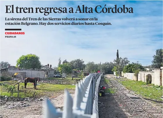  ?? (PEDRO CASTILLO) ?? Muro. En la zona de villa El Nailon, en plena ciudad, Trenes Argentinos trabajó para evitar accidentes e interrupci­ones.