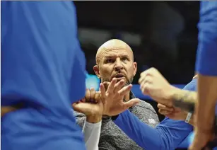  ?? TONY GUTIERREZ/ASSOCIATED PRESS ?? Jason Kidd might have played his way into an immediate coaching gig, but that didn’t make him a great coach. He needed time to turn all his hoops wisdom into fully formed philosophi­es that could create a culture.