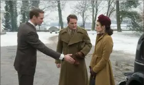  ?? David Appleby/Fox Searchligh­t Pictures ?? Alexander Skarsgard, left, Jason Clarke, Keira Knightley in “The Aftermath.”