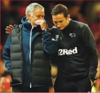  ??  ?? In their only previous meeting as managers, Lampard led Derby County to victory over Mournho’s Manchester United