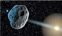  ?? NASA ?? The asteroid dubbed A/2017 U1, seen in this artist’s impression, is thought to have drifted into our solar system from elsewhere in the galaxy.