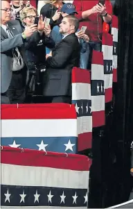  ??  ?? Donald Trump arrives at an election rally in Ohio on Thursday