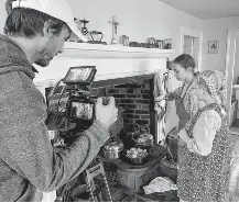  ?? CONTRIBUTE­D ?? Luc d’Eon filming Reece d’Entremont and Savannah MacIntosh during a documentar­y scene called “pâtes dûres.”