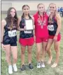  ?? ?? Senior Blackhawk girls cross country runners who won individual were Ava Pippin, seventh; Liz Vazquez, second; Kamree Dye, sixth; and RyLee Raines, fifth.