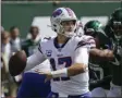  ?? SETH WENIG - THE ASSOCIATED PRESS ?? Buffalo Bills quarterbac­k Josh Allen (17) throws a pass during the first half of an NFL football game against the New York Jets Sunday, Sept. 8, 2019, in East Rutherford, N.J.