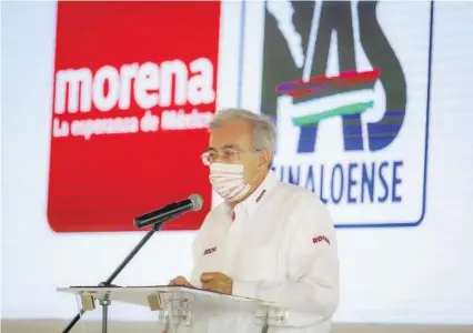  ?? FOTO: CORTESÍA ?? > El candidato Rubén Rocha Moya insistió que las elecciones “no es arena del Gobierno”.