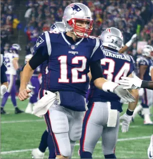  ?? File photo ?? Since taking over as the starting quarterbac­k in 2001, Tom Brady (12) has led the Patriots to 13 AFC title games, nine Super Bowls and six Super Bowl titles.