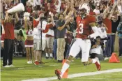  ?? Mathew Sumner / Associated Press ?? Stanford wide receiver Michael Rector scored the Cardinal’s first TD of the season ona 53-yard flea-flicker in the second quarter.