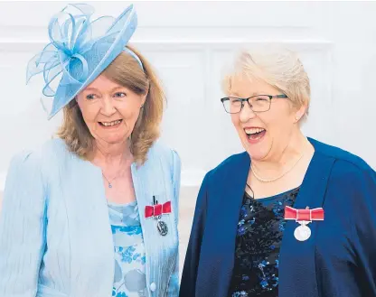  ?? Picture: Steve MacDougall. ?? Anne Pack, left, and Mairi Philp with their medals at Perth Civic Hall.