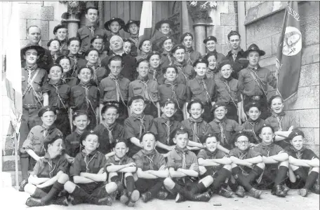  ??  ?? THE THIRD LOUTH TROOP (St. Oliver s) C.B.S.I. pictured outside St. Peter s Church, Drogheda (c. mid-50s): Front row (left to right): Terry Dowd, Terry Fairtlough, Barry McConnon, John Brodigan, Jim Martin, Liam Doyle, Patrick Jennings, Billy Clyne, Benny Hall. 2nd row: Micheál Martin, John Monahan, Jim Culligan, Dessie Kierans, Breen McManus, Tommy Lynch, Donald Kierans, Val Leddy, Paddy Matthews. 3rd row: Joe Hughes, Michael McGuigan, Jim Carolan, Michael Plunkett, Frank Matthews, Liam McEvoy, Hugh Byrne, John Gaynor, Oliver Synnott. 4th row: Nick Cooney, Bobby Williams, Rev. P. McDonnell C.C. (chaplain), Joe Reilly, John Sheils, Ken Donnelly, Oliver Nelis (Asst. Scoutmaste­r). 5th row: Billy Martin (Scoutmaste­r), Jim Smyth, John Quinlan, Malachy McMahon, Gerry Cunningham, Gerry Rafferty, Frank Rooney, Tony Garry, Austin Marley. Back row: Jimmy McQuillan, John King, Tommy Leddy, Teddy McConnon, Owen Rafferty.