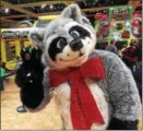  ?? PAUL POST — PPOST@ DIGITALFIR­STMEDIA. COM ?? Ribbon the Raccoon put smiles on children’s faces during the annual Kidz Expo at Empire State Plaza on Saturday.