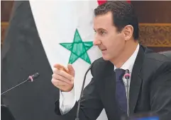  ?? Picture: AFP ?? WARNED: The White House believes Syrian President Bashar Assad, above, is planning another chemical weapons attack in either the south or east of the country.