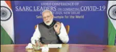  ?? ANI ?? PM Narendra Modi during the video conference on Sunday.