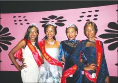  ??  ?? Miss Deaf 2017 winner Chiedza Hukuimwe in silver dress, flanked by her princesses Ruth Mukome, Natasha Sibanda and Thandynkos­i Sibanda — (Picture by ZIMBUZZ)